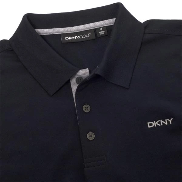 DKNY Gents Bronx Pique Polo Shirt Navy - Silver - Image 5