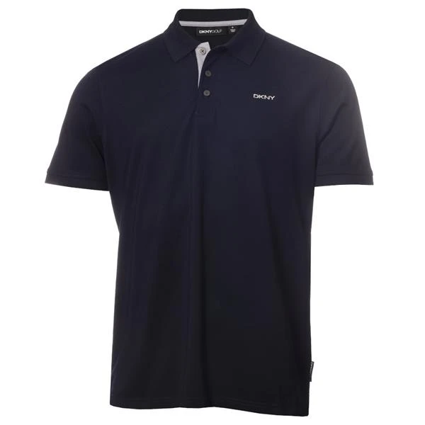 DKNY Gents Bronx Pique Polo Shirt Navy - Silver