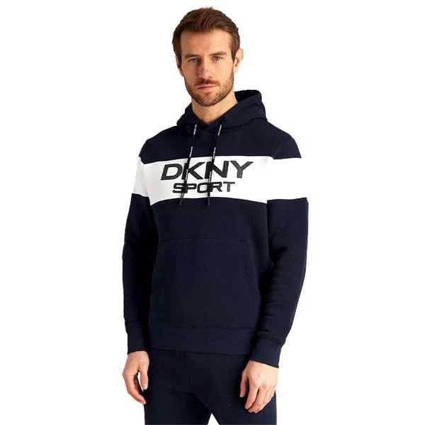 DKNY Gents South Street Colour Block Hoodie Navy - Image 3