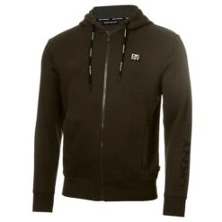 DKNY Gents South Street Full Zip Hoodie Army Green