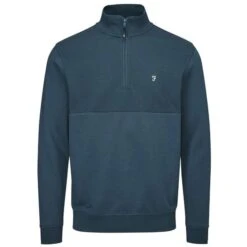 Farah Gents Conley ¼ Zip Top Teal
