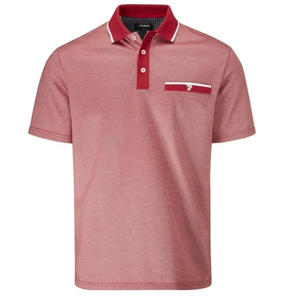 Farah Gents Nelson Polo Shirt Jester Red - White