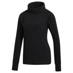 ADIDAS Ladies Fleece Mock Neck Pullover Black