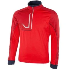 Galvin Green Gents Daxton ½ Zip Insula Top Red - Navy - White