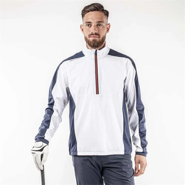 Galvin Green Gents Lawrence ½ Zip WindTop White - Navy - Orange (13) - Image 3