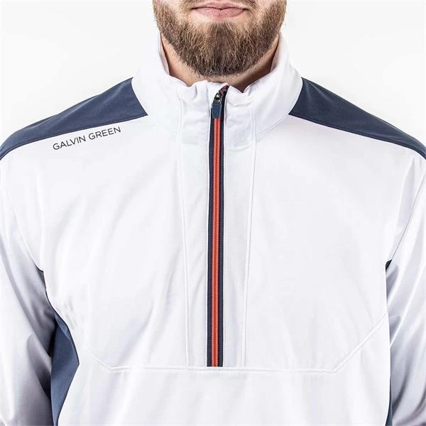 Galvin Green Gents Lawrence ½ Zip WindTop White - Navy - Orange (13) - Image 6