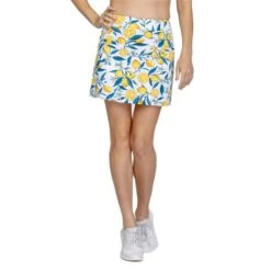Ladies Sanders Pull-On Skort 17" Lemon Blossom