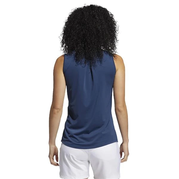 ADIDAS Ladies Ultimate 365 Solid Sleeveless Polo Shirt Crew Navy - Image 2