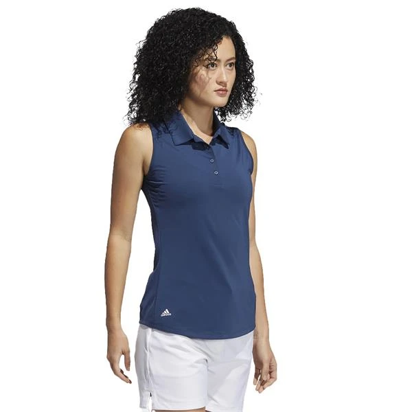 ADIDAS Ladies Ultimate 365 Solid Sleeveless Polo Shirt Crew Navy - Image 4