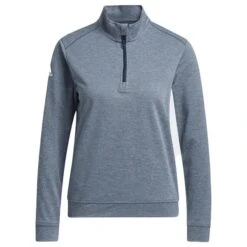 ADIDAS Junior - Boys ¼ Zip Heather Pullover Crew Navy Mel