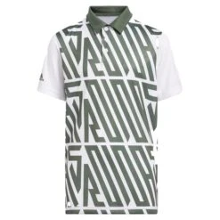 ADIDAS Junior - Boys Printed Polo Shirt Green Oxide