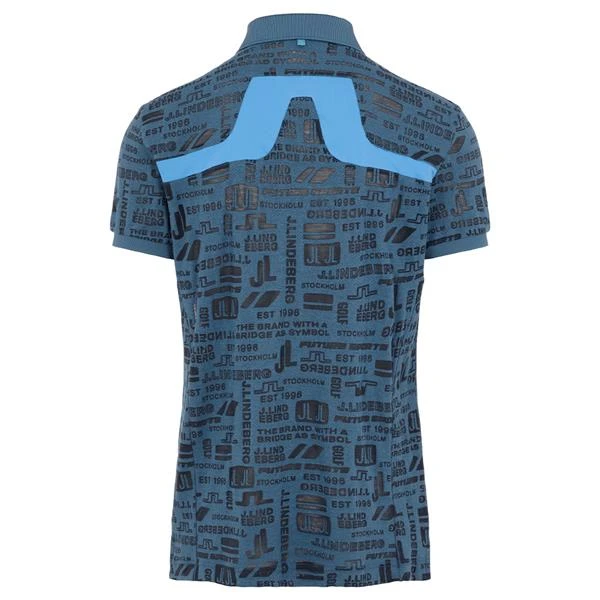 J.Lindeberg Gents KV Regular Fit Print Polo Shirt Navy O179 - Image 2