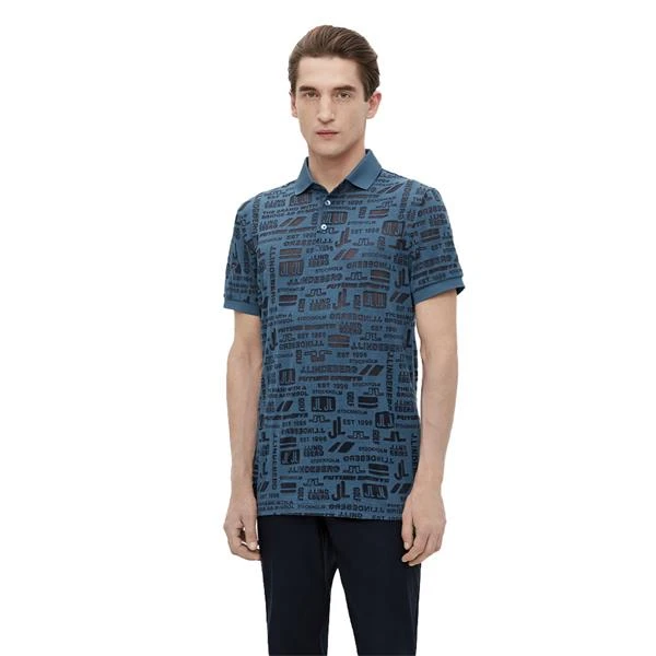J.Lindeberg Gents KV Regular Fit Print Polo Shirt Navy O179 - Image 3