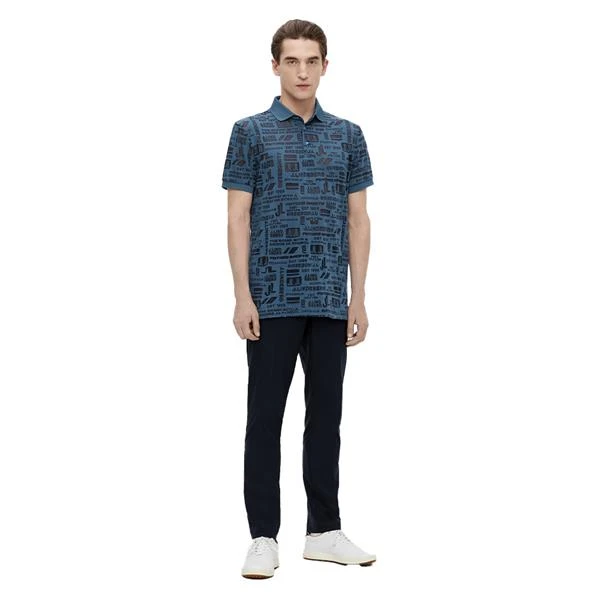 J.Lindeberg Gents KV Regular Fit Print Polo Shirt Navy O179 - Image 5
