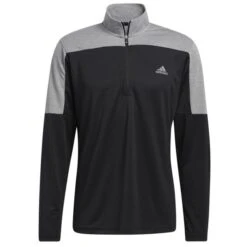 ADIDAS Gents 1/4 Zip UPF Lightweight Top Black