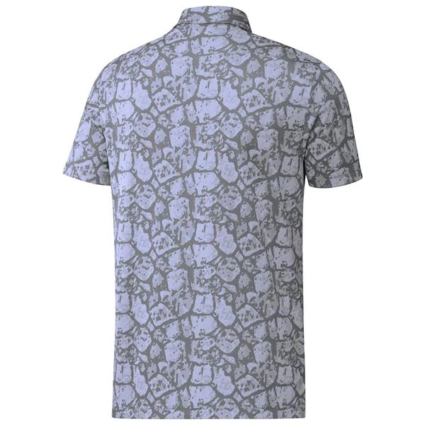 ADIDAS Gents Cobblestone-Print Recycled Content Polo Shirt Violet Tone - White - Grey Three - Image 2