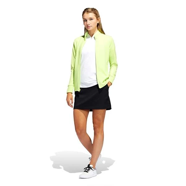 ADIDAS Ladies Textured Full Zip Jacket Pulse Lime - Image 5