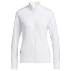 ADIDAS Ladies Textured Full Zip Jacket White