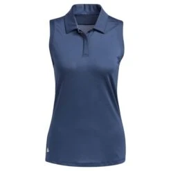 ADIDAS Ladies Primeblue Sleeveless Polo Shirt Crew Navy