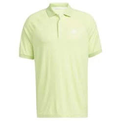 ADIDAS Gents Jacquard Primegreen Polo Shirt Pulse Lime - White