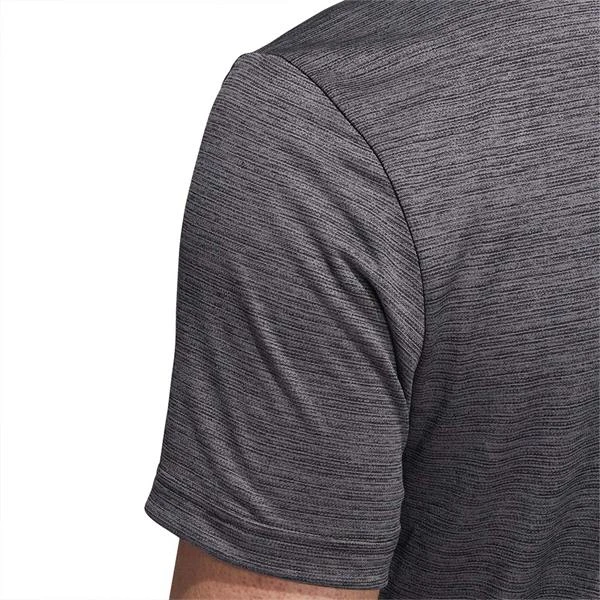 ADIDAS Gents Textured Stripe Polo Shirt Black - Grey Five - Image 6