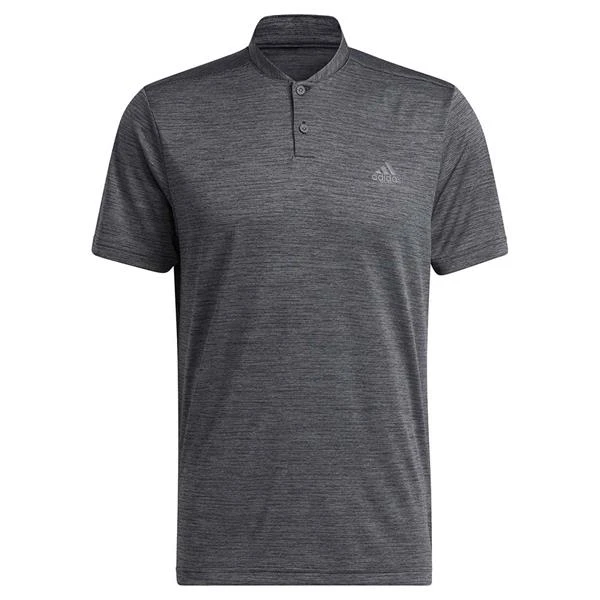 ADIDAS Gents Textured Stripe Polo Shirt Black - Grey Five