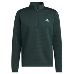 ADIDAS Gents DWR ¼ Zip Sweatshirt Shadow Green