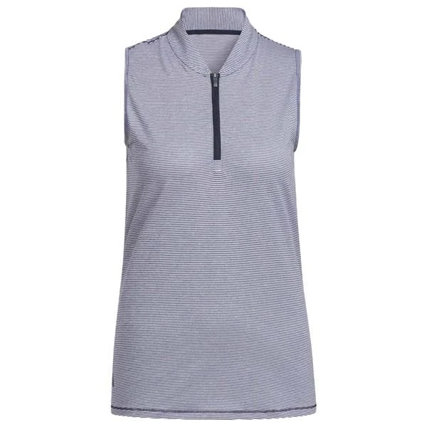 ADIDAS Ladies Two Colour Ottoman Polo Shirt Collegiate Navy - White