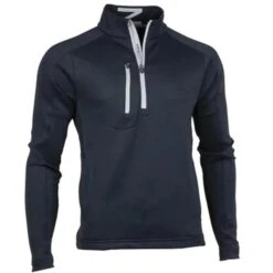 Gents Z500 1/4 Zip Top Black - Metallic Silver