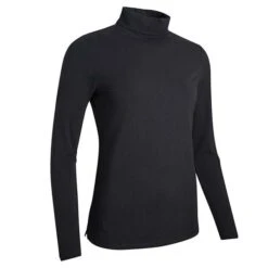 Ladies Fern Roll Neck Long Sleeve Shirt Black