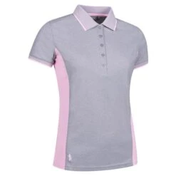 Ladies Teri Polo Shirt Light Grey Marl - Candy