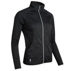 Ladies Poppy Zip Front Water Repellent Jacket Black