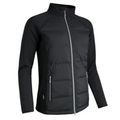 Ladies Samara Zip Front Bonded Padded Hybrid Down Jacket Black