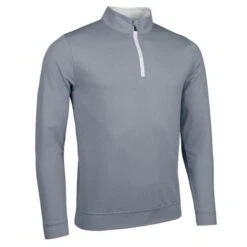 Gents Wick Zip Neck Lightweight Performance Midlayer Light Grey - Marl White