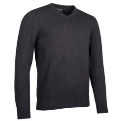 Gents Glencoe V-Neck Sweater Charcoal Marl