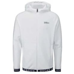 Oscar Jacobson Gents Travis Full Zip Hoodie White - Navy