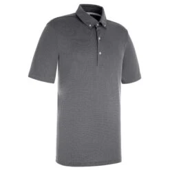 Gents Pro Tech Mini Jacquard Polo Shirt Steel