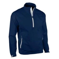 Gents Power Torque 1/4 Zip Long Sleeve Waterproof Top Navy - Metallic Silver