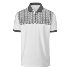 Gents Monarch Polo Shirt White - Slate Grey