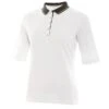 Ladies Pat Jersey Club ½ Sleeve Polo Shirt White - Black