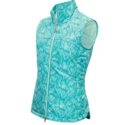 Ladies Kathleen Quilted Printed Gilet Palm