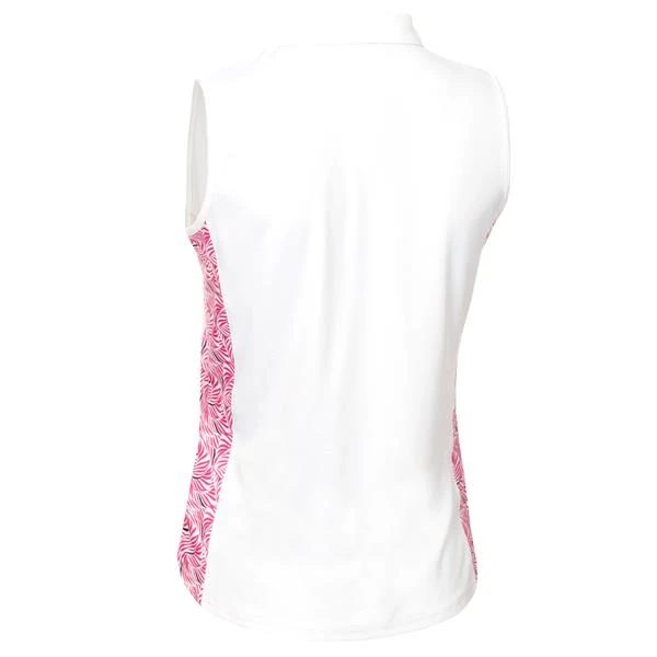 Ladies Kay Sleeveless Printed Panel Polo Shirt Swirl - Image 2