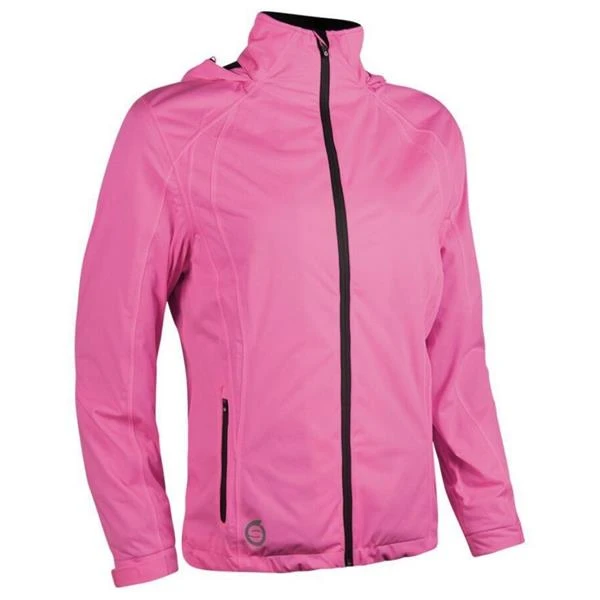 Ladies Whisperdry Contour Waterproof Jacket Pink - White