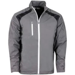 Gents Valberg Waterproof Stretch Mesh Golf Jacket Gunmetal - Black Camo - White