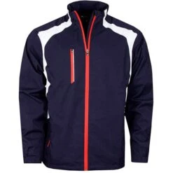 Gents Valberg Waterproof Stretch Mesh Golf Jacket Navy - White - Red
