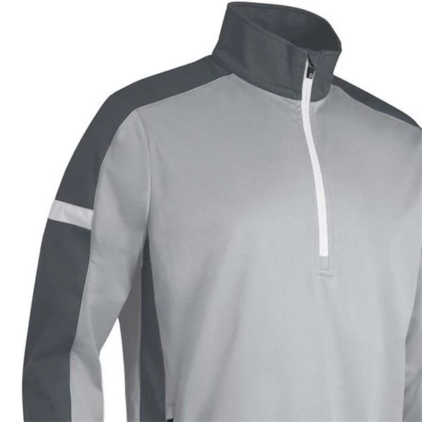 Gents Nevada Zip Neck Contrast Panelled Showerproof Windshirt Silver - Gunmetal - White - Image 2