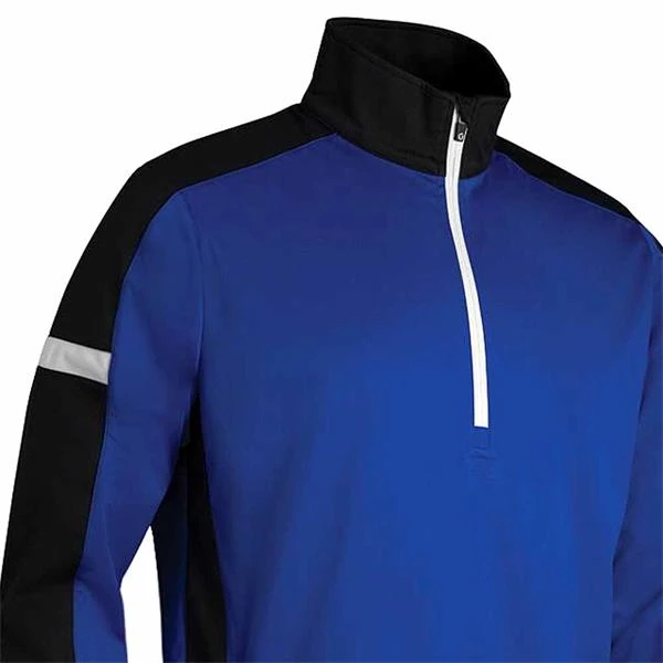 Gents Nevada Zip Neck Contrast Panelled Showerproof Windshirt Black - Blue - White - Image 2