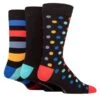 Gents Lyle Sock Gift Box(3 Pair) 7 11 Black Stripe