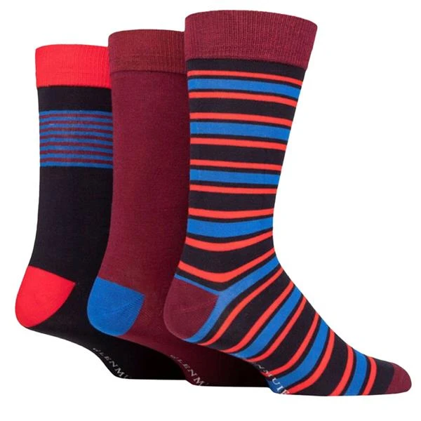 Gents Lyle Sock Gift Box(3 Pair) 7 11 Navy Stripe